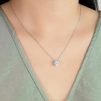 Lab Grown Diamond Cluster Necklace in 14K White Gold (1.02 ct tw)