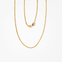 10K Yellow Gold 1.40 mm Diamond Cut Round Box Chain (18")