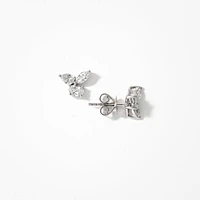 Lab Grown Diamond Cluster Earrings in 14K White Gold (1.00 ct tw)