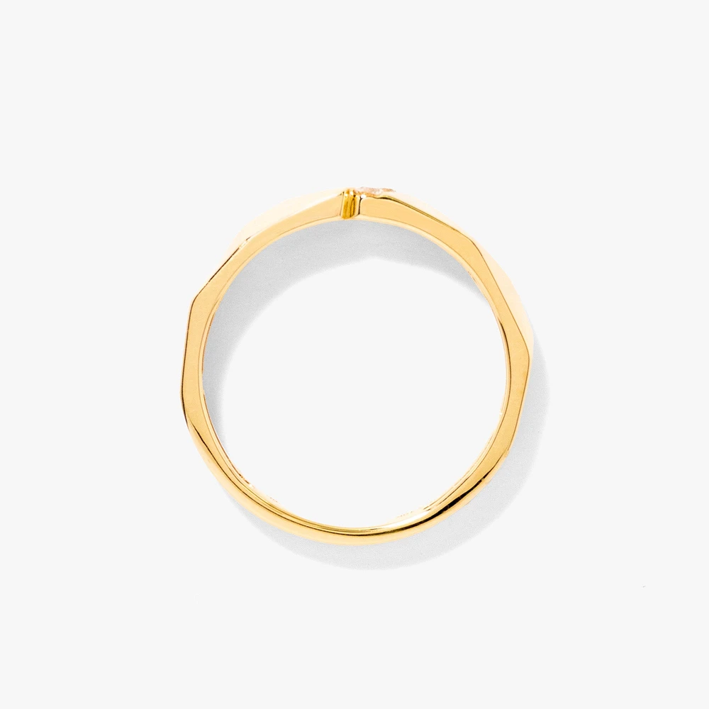 Men's Geometric Wedding Band 10K Yellow Gold (0.06 ct tw)