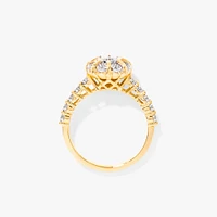 Diamond Cluster Ring 10K Yellow and White Gold (0.35 ct tw)