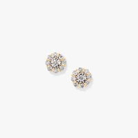 Diamond Cluster Round Stud Earrings in 10K Yellow and White Gold (0.40