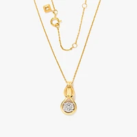 Diamond Knot Necklace in 10K Yellow and White Gold (0.06 ct tw)