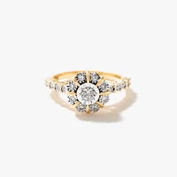 Diamond Cluster Ring 10K Yellow and White Gold (0.35 ct tw)