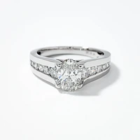 Lab Grown Oval Cut Diamond Engagement Ring in 14K White Gold (1.50 ct