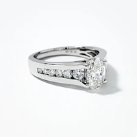 Lab Grown Oval Cut Diamond Engagement Ring in 14K White Gold (1.50 ct