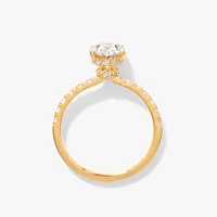 Oval Lab-Grown Diamond Engagement Ring with Hidden Halo 14K Yellow