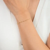 10K Italian Yellow Gold Link Plate Bracelet