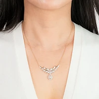 Diamond Cluster Necklace in 10K Yellow and White Gold (1.10 ct tw)