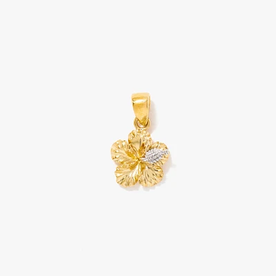 Hibiscus Pendant in 10K Yellow Gold