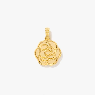 Beaded Rose Charm in 10K Yellow Gold