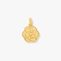 Beaded Rose Charm in 10K Yellow Gold