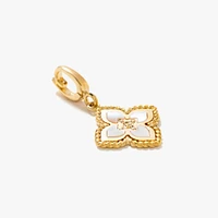 Blossom Rope Edge Flower Pendant in 10K Yellow Gold