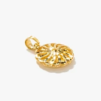 Diamond Cut Flower Pendant in 10K Yellow Gold