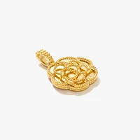 Beaded Rose Charm in 10K Yellow Gold