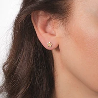 Flower Stud Earrings in 10K Yellow Gold