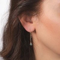 Evil Eye Drop Earrings in 10K Yellow Gold