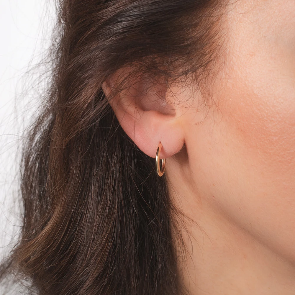 2x15mm Sleeper Earrings in 10K Yellow Gold