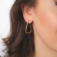 Triangle Hoop Earrings in 10K Yellow Gold