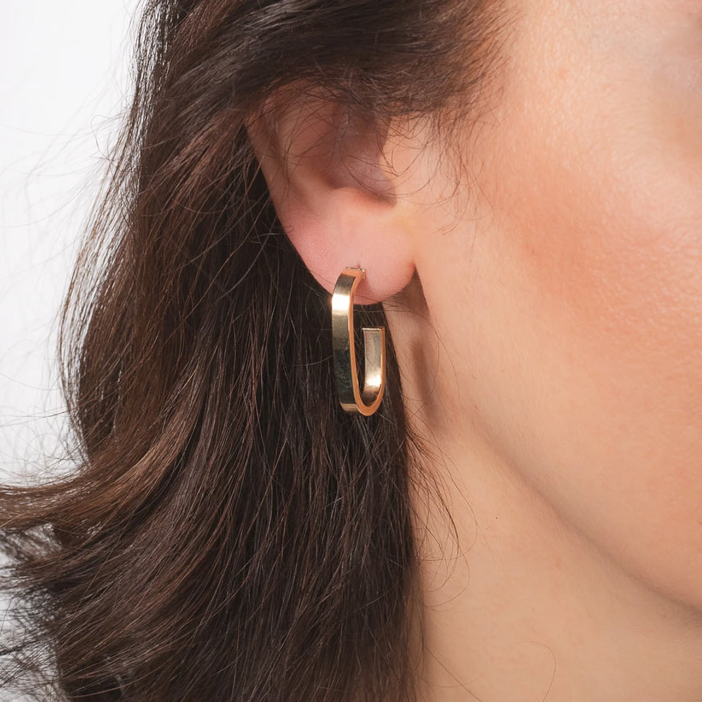 Paperclip Stud Earrings in 10K Yellow Gold