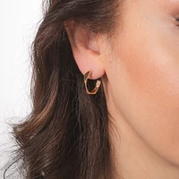 Textured Hook Earrings in 10K Yellow Gold