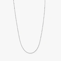 14K White Gold Round Wheat Chain 1.00mm (18")