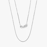 14K White Gold Square 1.00mm Wheat Chain (18")