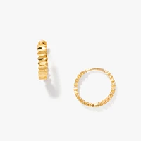 Diamond Cut Hoop Earrings in 14K Yellow Gold