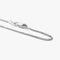 14K White Gold Round Wheat Chain 1.00mm (18")