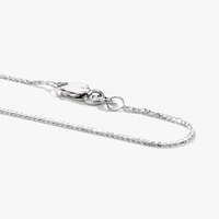 14K White Gold Square 1.00mm Wheat Chain (18")