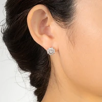 Diamond Cluster Round Stud Earrings in 10K Yellow and White Gold (0.40