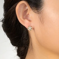 Diamond Star Earrings in 10K Yellow and White Gold (0.13 ct tw)