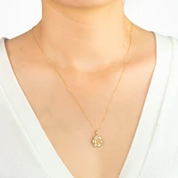 Beaded Rose Charm in 10K Yellow Gold
