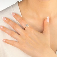 Oval Shape Diamond Cluster Ring 10K Yellow and White Gold (0.38 ct