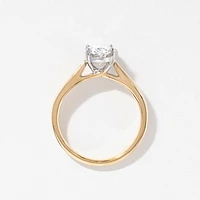 Lab Grown Oval Cut Diamond Engagement Ring 14K Yellow Gold (1.50 ct