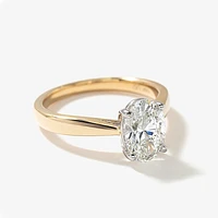 Lab Grown Oval Cut Diamond Engagement Ring 14K Yellow Gold (1.50 ct