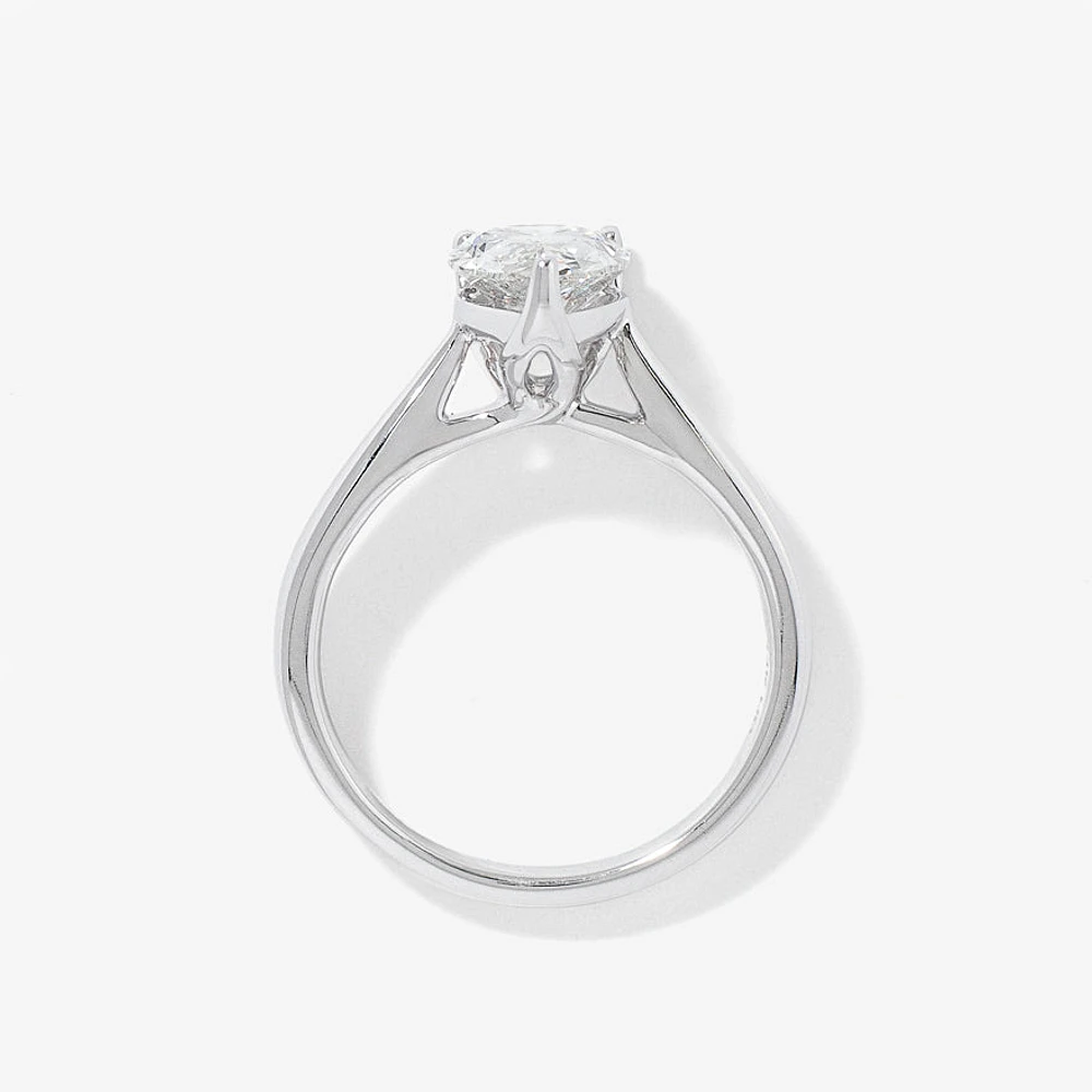 Lab Grown Pear Cut Diamond Engagement Ring 14K White Gold (2.00 ct
