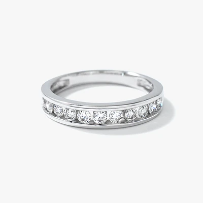 Channel Set Diamond Anniversary Ring 14K White Gold ( ct tw