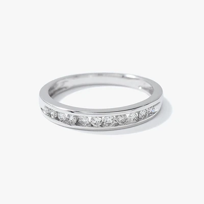 Channel Set Diamond Band 14K White Gold ( ct tw