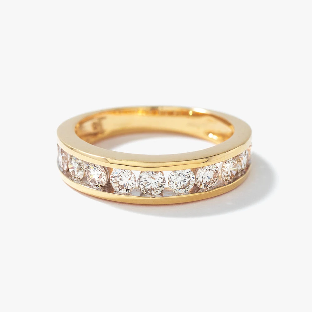 Channel Set Diamond Anniversary Ring 14K Yellow Gold ( ct tw