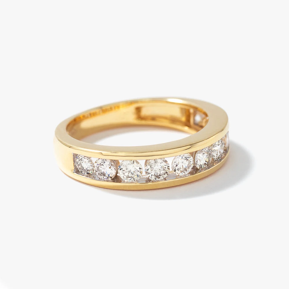 Channel Set Diamond Anniversary Ring 14K Yellow Gold ( ct tw