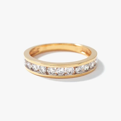 Channel Set Diamond Anniversary Band 14K Yellow Gold (0.50 ct tw)