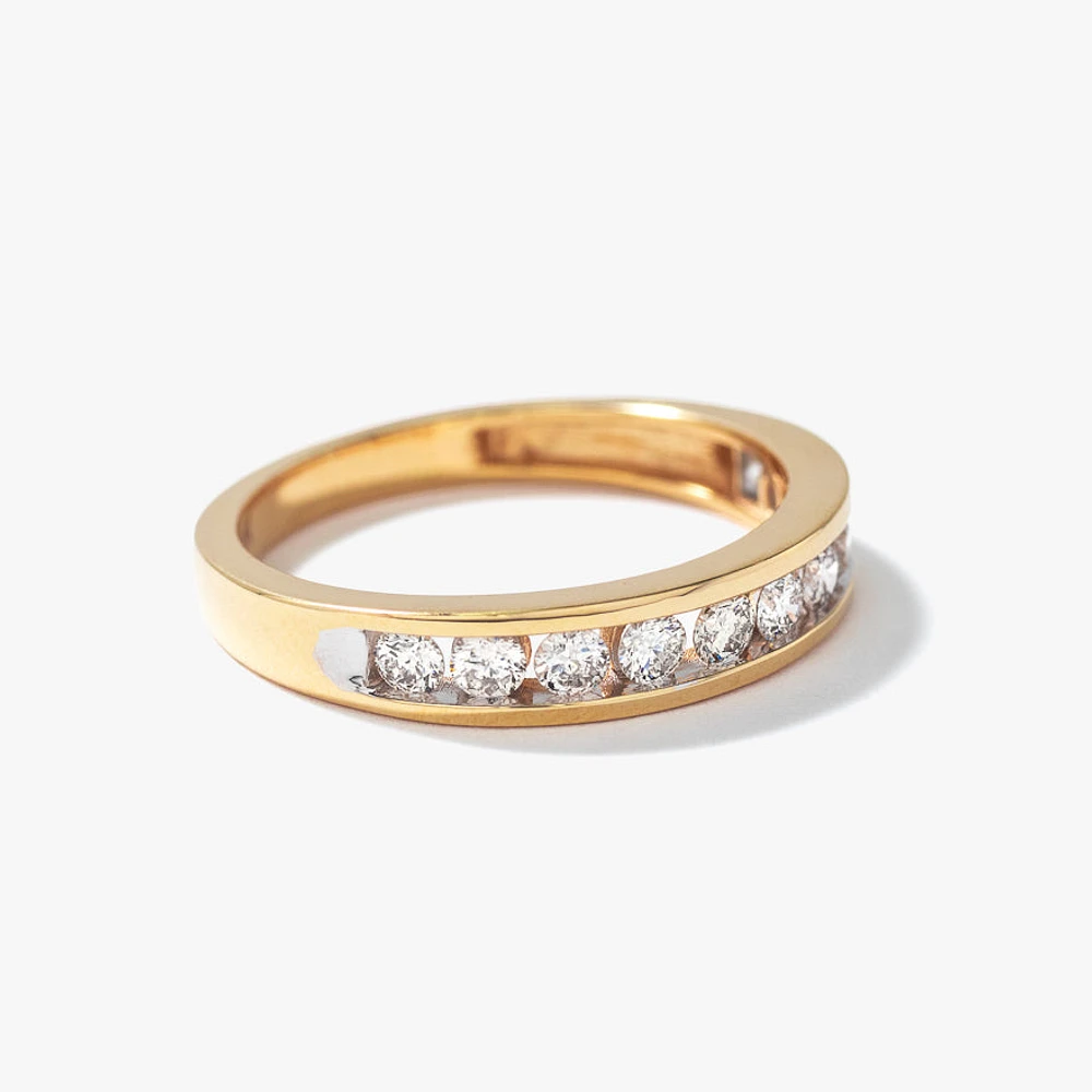 Channel Set Diamond Anniversary Band 14K Yellow Gold (0.50 ct tw)