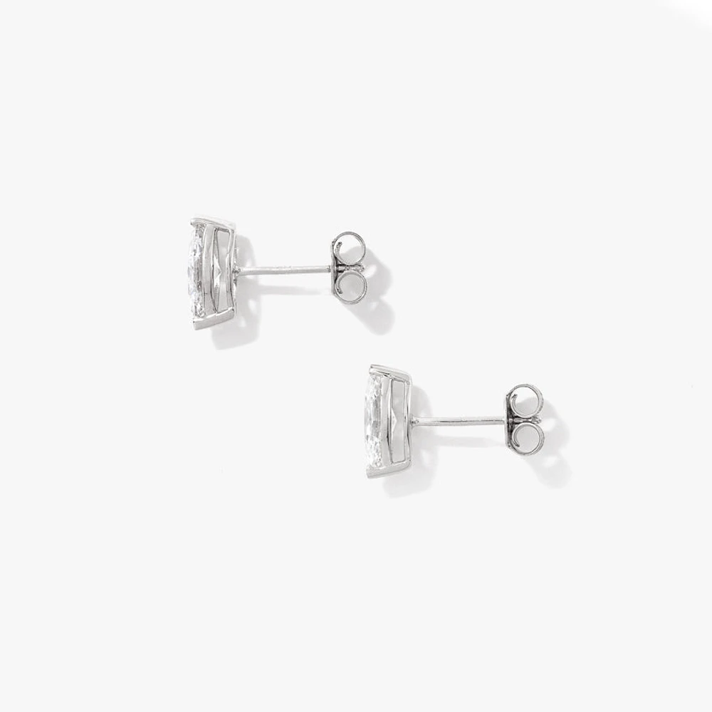 Lab Grown Marquise Diamond Stud Earrings in 14K White Gold (1.00 ct tw