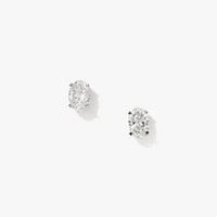 Lab Grown Oval Diamond Stud Earrings in 14K White Gold (1.00 ct tw)