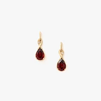 Pear Shape Garnet Earrings in 10K Yellow Gold