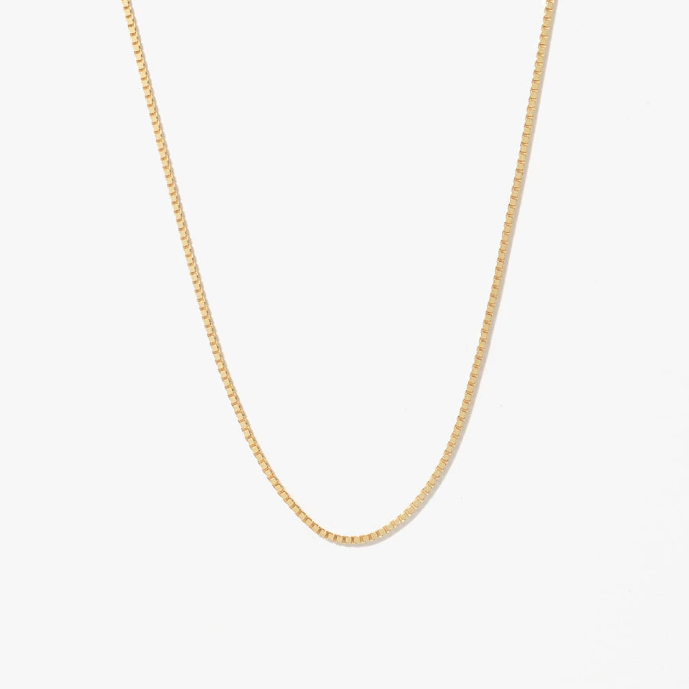 0.80mm Box Chain in 10K Yellow Gold (14")