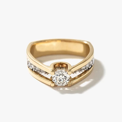 - Catherine 14K Yellow and White Gold Diamond Engagement Ring (0.80