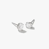 Lab Grown Oval Diamond Stud Earrings in 14K White Gold (0.50 ct tw)