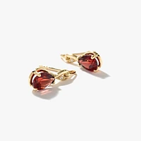 Pear Shape Garnet Earrings in 10K Yellow Gold